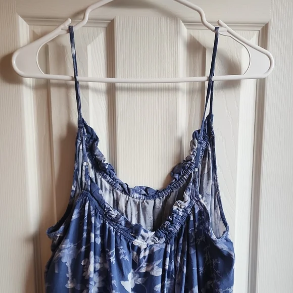 H&M Blue Floral Ruffle Mini Sun Dress - Picture 8 of 10